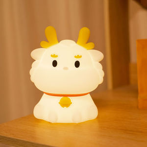 motion sensor portable cute Loong dragon Night Light For Kids Silicone LED USB Rechargeable Bedroom <b>touch</b> control <b>Lamp</b> - Product Image 6