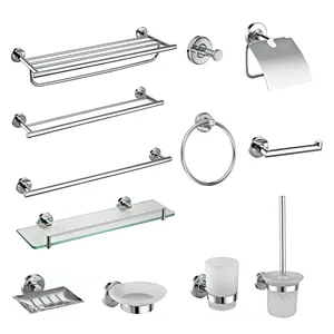 Stainless Steel Circular Washroom Accessories Hotel Bath Hardware Accessories Set