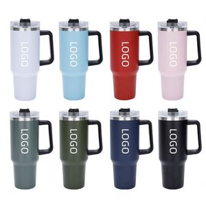 Tasse isotherme en acier inoxydable 304, grande capacité, design élégant, pot à café en acier inoxydable 40oz, tasse de voiture - Product Image 1