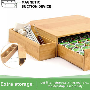 Cajón de Almacenamiento para Tazas de Café de Bambú, Nuevo, Fabricación Directa, Caja de Madera para Té de Hojas, para Cápsulas de Café <span class=keywords><strong>K</strong></span>-Cups - Product Image 4