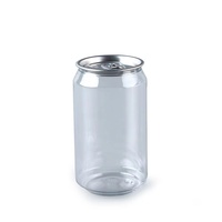 Nouvelle arrivée 330ml 350ml Logo personnalisé canette jetable en plastique PET bouteille de boisson transparente pour jus/thé cola café