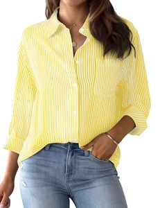 Women's Vintage Blue White Blouse Long Sleeve <strong>Top</strong> with <strong>Sequined</strong> Decoration Summer Autumn Casual Fashion Loose Fit Woven <strong>Top</strong> - Product Image 3