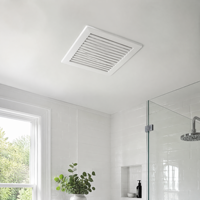 Ventilateur d'extraction de plafond CR210YA2 peu encombrant 100CFM 42dB Silencieux 35W Contrôle de l'humidité Plastique blanc Fascia 250mm Conduit 100mm 120V
