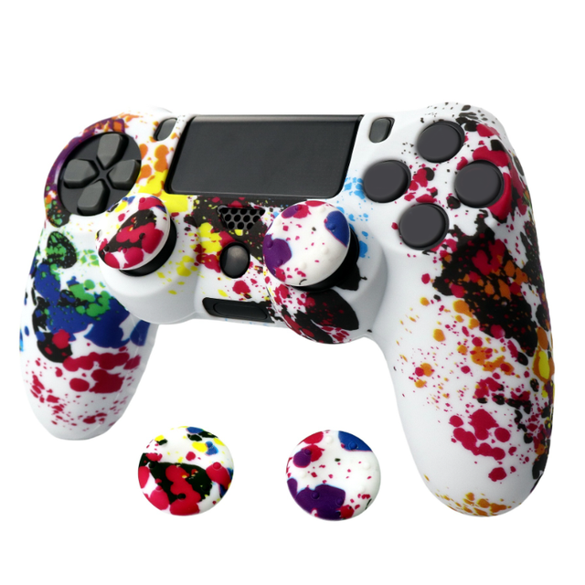 Colorful Silicone Rubber Skin Protective Gel Case Joystick Cover for Play Station 4 Thumb Grips for PS4 Controller Case