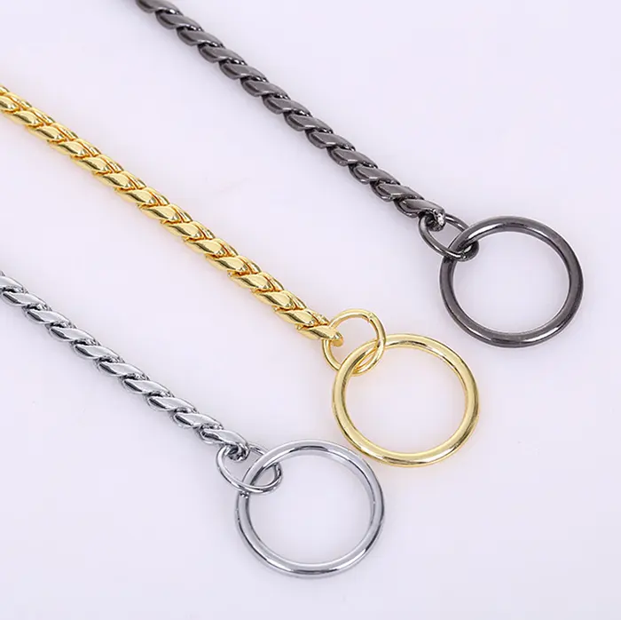 Hot Koop Service Hond Heele Leidt Touw 2M Plain Gold Grote Slang Ketting Lange Training Lead Met Karabijnhaak