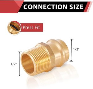 Raccords de pression hexagonaux ronds en laiton et cuivre <span class=keywords><strong>1</strong></span>/<span class=keywords><strong>2</strong></span> pouce x <span class=keywords><strong>1</strong></span>/<span class=keywords><strong>2</strong></span> pouce NPT mâle - Product Image 1