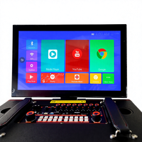 Machine de karaoké portable à écran tactile de 21 pouces, haut-parleur Bluetooth PA extérieur, batterie de 12000 mAh, deux micros sans fil UHF