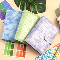 Carnet de notes multifonctionnel A6 en cuir PU pour étudiants, motif crocodile, couleur macaron, classeur de budget sans inserts – Vente en gros