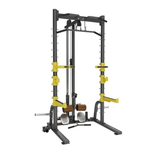 Wall Mount Dual Pulley Gym Machine System Squat Rack Cable Station Gym Equipment Machine Fitness Multi-functional Squat Rack