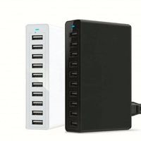 Station de charge pour smartphone 5V 12A, tête de charge 10 ports 60W haute puissance, chargeur multi-ports USB pour téléphone portable