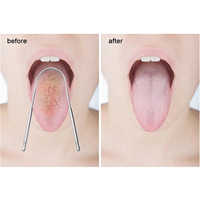 Grattoir à langue en métal grattoir à langue en acier inoxydable avec logo personnalisé pour adultes