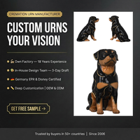 Urna Funeraria de Cerámica Esculpida con Forma de Rottweiler Realista, Ecológica y Personalizable, Recuerdo Eterno Hecho a Mano para Perros