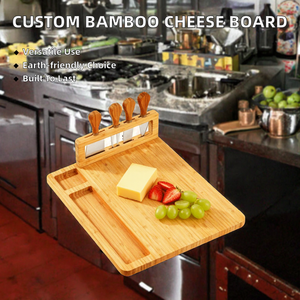 Tabla de Queso de Bambú Ecológica, Duradera y de Alta Calidad, Tamaño Personalizado, Nuevo Diseño, Utensilios de Cocina, Tabla de Cortar Decorativa de 1.5 cm - Product Image 2