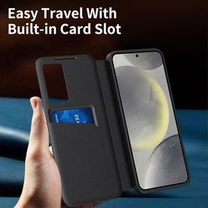 Pour <span class=keywords><strong>Samsung</strong></span> <span class=keywords><strong>Galaxy</strong></span> <span class=keywords><strong>S23</strong></span> Ultra 5G Smart View Fenêtre Étui de téléphone en cuir avec fente pour carte - Product Image 6