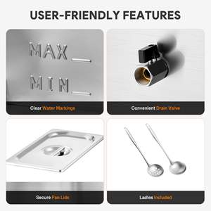 Calentador de Alimentos Eléctrico Comercial HUAZE para Mostrador, Temperatura Ajustable de 86-185F - Product Image 6