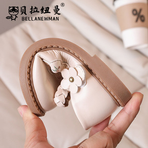 Zapatos de Baile Guofeng para Niñas, Primavera-Otoño 2025, para <span class=keywords><strong>SHEIN</strong></span>, Zapatos de Princesa con Suela Suave de Cuero, Estilo Slip-On con Nuevas Flores Bordadas - Product Image 3