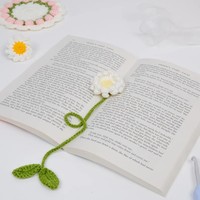 Marque-page fleur en fil crocheté fait main, très populaire, pour le commerce transfrontalier ; Accessoire de papeterie créatif et original en crochet, mignon