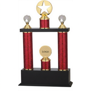 Hermoso trofeo de campeonato diseñado para ganadores de competiciones deportivas, educativas y corporativas, un gran trofeo de metal. - Product Image 1