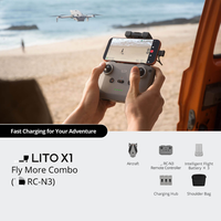 Original untuk Lito X1 Fly More Combo Drone Kamera Lipat 4K 60fps Video HDR Gambar 8K Sensor Penginderaan Hambatan Sensor 1/1.3-Inch