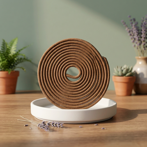 Bobines d'encens au bois de santal parfumées à la citronnelle, formule longue durée pour répulsif anti-moustiques et tranquillité domestique, 100% naturelles - Product Image 1