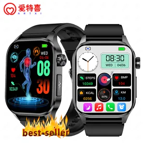 Productos de tendencia 2024 Novedades Popular ET580 IP68 ECG PPG Smartwatch Monitoreo de la presión arterial del ritmo cardíaco Smar tWatch 9