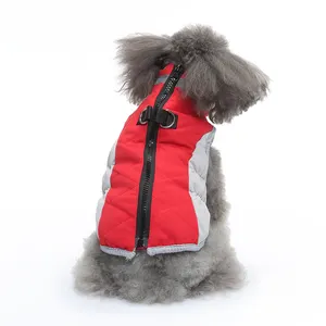 Customized logo Pet accessories winter dog jacket designer pet clothes reflective 100% cotton big dog clothes