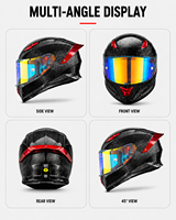 Casque de moto intégral professionnel BOJUE G30 en fibre de carbone - Conception de course légère, homologué DOT, fermeture rapide, toutes tailles