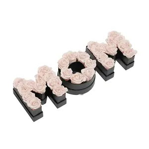 豪华字母A-Z字母形礼品盒纸板玫瑰花包装盒