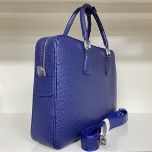 กระเป๋าเอกสารหนังจระเข้แท้ทำมือสำหรับนักธุรกิจ  กระเป๋าสะพายข้างทรงบางสำหรับใส่แล็ปท็อป  กระเป๋าถือสำหรับผู้ชาย - Product Image 6