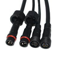 Conector de cable de 2 pines M15 IP65 a prueba de agua, macho y hembra, para tiras de luces LED de exterior.