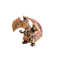 Petite statue de dragon rugissant en laiton, ornements de bureau, figurines d'animaux vintage, modèle porte-bonheur, accessoire de décoration artisanale pour la maison