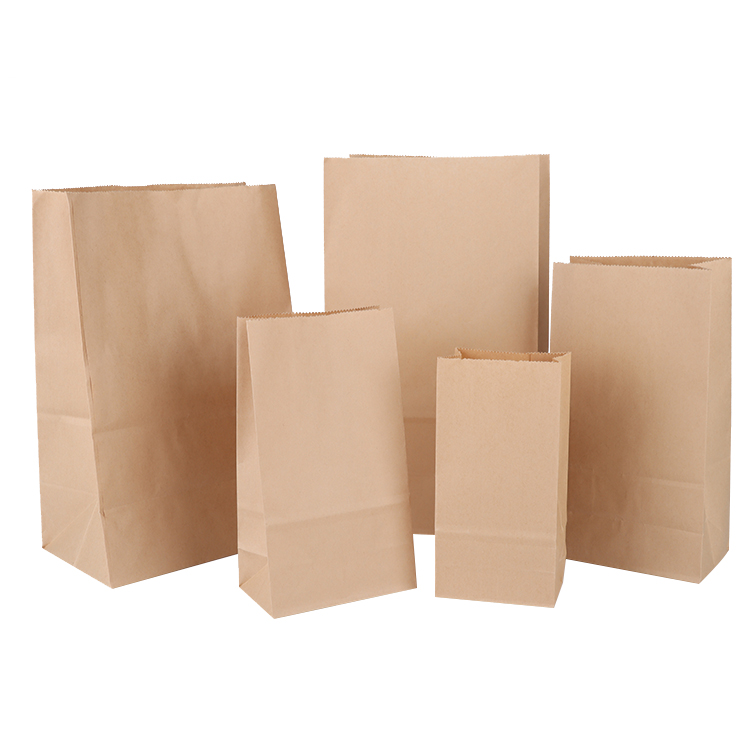 Bread Bag Kraft Greaseproof Donuts Sandwich Bread Packaging Paper Bag Custom Logo Printed Paper Fast Food Grade Brown Disposable
