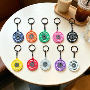 Wholesale Gym Fitness Themed Embossed Soft PVC Sports Barbell <strong>Keychain</strong> Bag Charm for Gym Souvenirs - Product Image 2