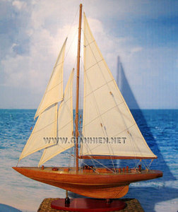 Modèle de bateau en bois fini, style européen, artisanat nautique, cadeau pour la décoration de la maison - Product Image 1