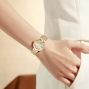 <span class=keywords><strong>Montre</strong></span> pour femme de luxe antique <span class=keywords><strong>à</strong></span> la mode, plaquée or, mouvement <span class=keywords><strong>à</strong></span> quartz, bracelet en cuir, étanche, ligne premium, diamant, dernière arrivée - Product Image 6