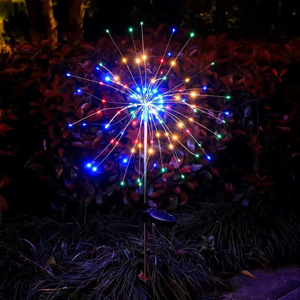 Lumières solaires LED IP65 multicolores en forme de feux d'artifice, petite décoration de jardin, fibres optiques DC, ambiance de pluie de météores de Noël - Product Image 6