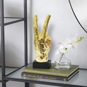 Oro Polyresin gesto della mano segno di pace accenti decorazioni soprammobili dito medio scherzo pratico regali di Halloween figurina - Product Image 4