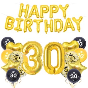 Noir et or 18e 21e 30e 40e 50e <span class=keywords><strong>anniversaire</strong></span> fête joyeux <span class=keywords><strong>anniversaire</strong></span> feuille ballons bannières hélium confettis ballons guirlande décor - Product Image 3