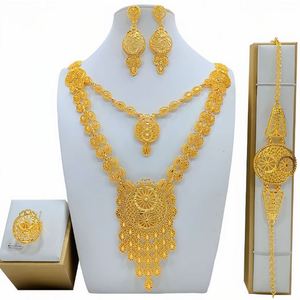 Parures de bijoux de mariage pour femmes, ensemble de bijoux en <span class=keywords><strong>or</strong></span> de Dubaï, vente en gros, <span class=keywords><strong>plaqué</strong></span> <span class=keywords><strong>or</strong></span> 24 carats de Dubaï, dernière collection - Product Image 2