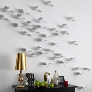Artisanat mural suspendu, oiseau blanc, céramique, décoration murale, Art de maison, 10 pièces - Product Image 3