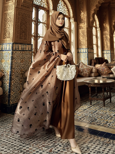 LEDUO Luxury Embroidered Crystal Cape Cardigan Islamic Dubai <b>Kaftan</b> for women kimono Two Piece Abaya - Product Image 2