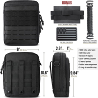 Pochette EDC modulaire pour outils, pochette à double couche, sac d'attache médical, grande capacité avec panneau d'insertion élastique