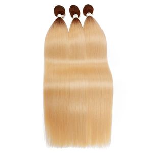 Long Straight Synthetic Hair Extensions Heat Resistant Flame Retardant Fiber Machine Double Weft <b>Wig</b> <b>Braids</b> - Product Image 4