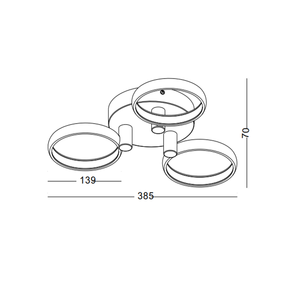 Lámpara de techo led moderna, luz de araña negra mate, 3x6W, accesorio de luz de techo - Product Image 6