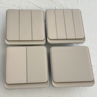 Interruptor de pared eléctrico de panel de PC 86, 16A 250V, con toma universal europea alemana doble y británica de 13A, USB-C, blanco, 1234 Gang, tacto suave