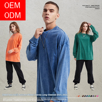 T-shirt à manches longues personnalisé en coton pur 250 g/m², coupe décontractée, pour homme, automne-hiver, streetwear