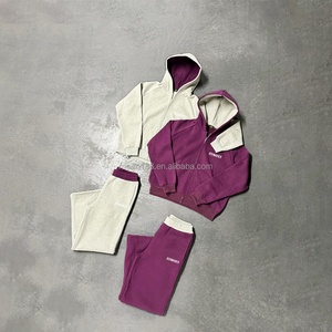 Fabricante de Conjuntos de Sudaderas Personalizadas, Sudadera con Hombros Caídos y Pantalones Deportivos, Diseño de Traje Deportivo, Conjunto Deportivo Personalizado - Product Image 4