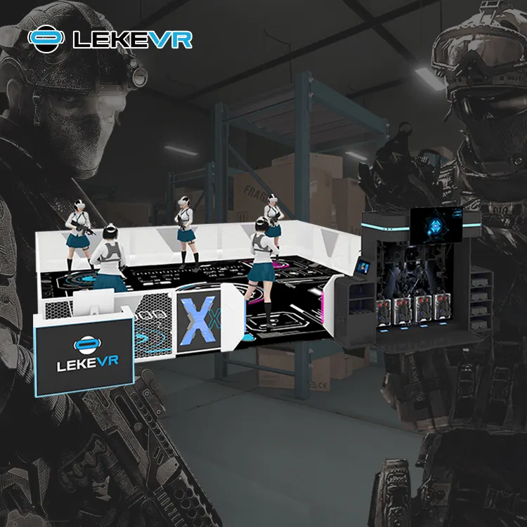 LEKE VR 9D Set Virtual Reality luar angkasa Mutiplayer permainan menembak VR taman gratis jelajah Arena ruang