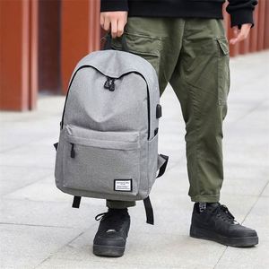 Sac à dos décontracté en toile grise imperméable pour femmes, sac d'école pour filles avec port USB, échantillon gratuit - Product Image 5