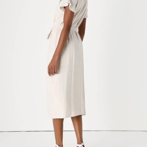 Vestido Midi Elegante de Lino con Botones y Manga Corta para Mujer, de Fabricante - Product Image 6